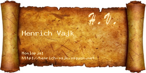 Henrich Vajk névjegykártya